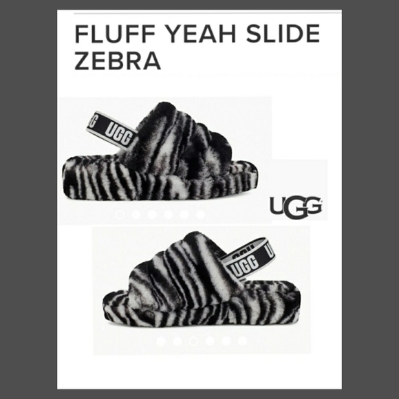 UGG Shoes - UGG FLUFF YEAH ZEBRA SLIDES